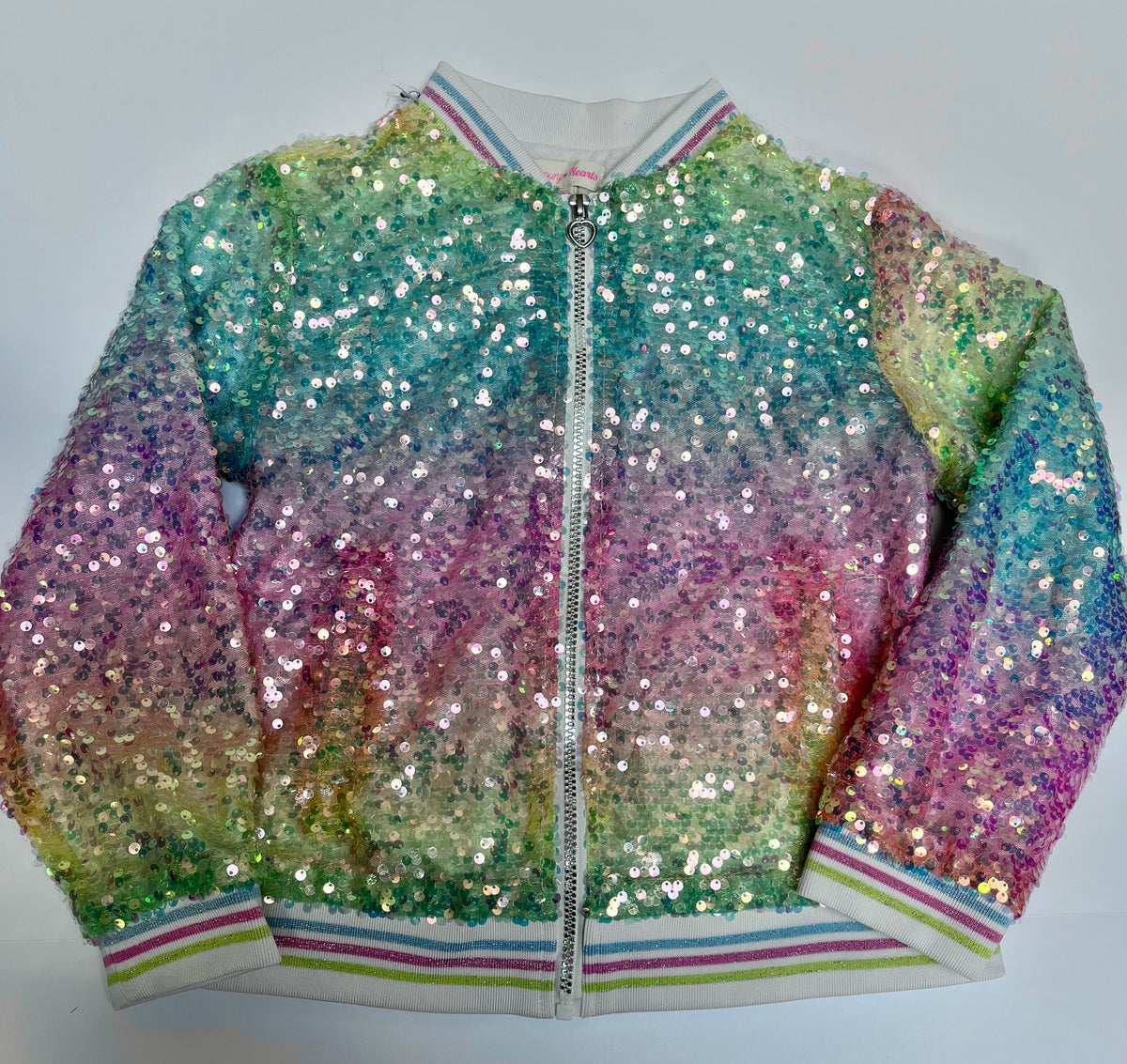 #150 girls 10 sequin ombré pastel jacket