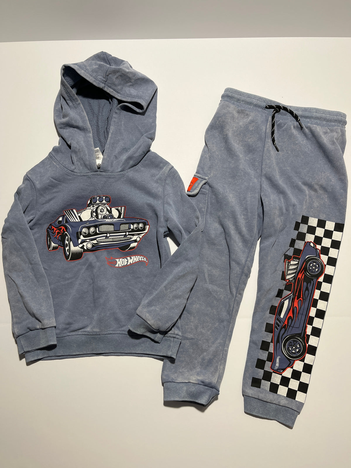 #150 boys 5t hot wheels grey blue sweatsuit