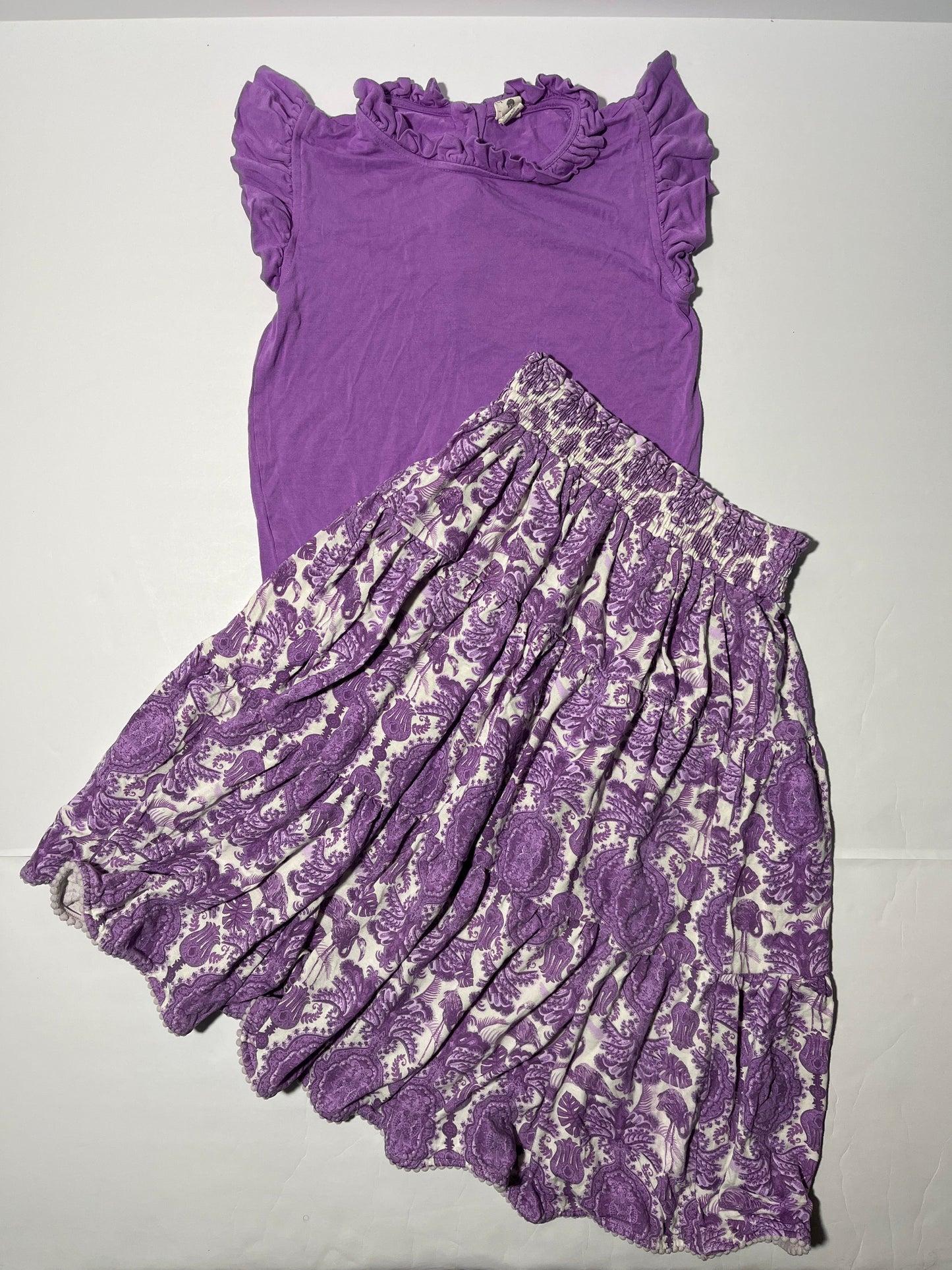 #150 Kate Quinn size 6 purple bamboo tank and skirt set