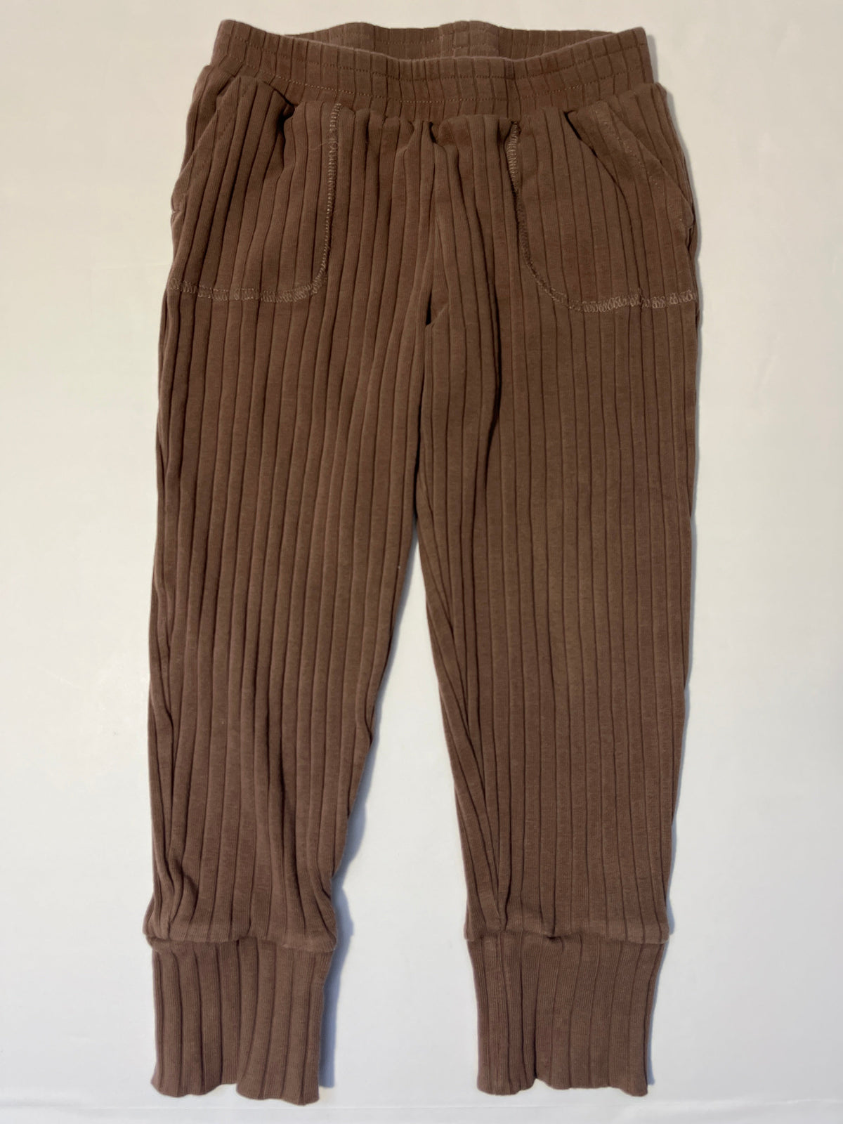 #150 Kate Quinn size 5 ribbed lightweight brown joggers