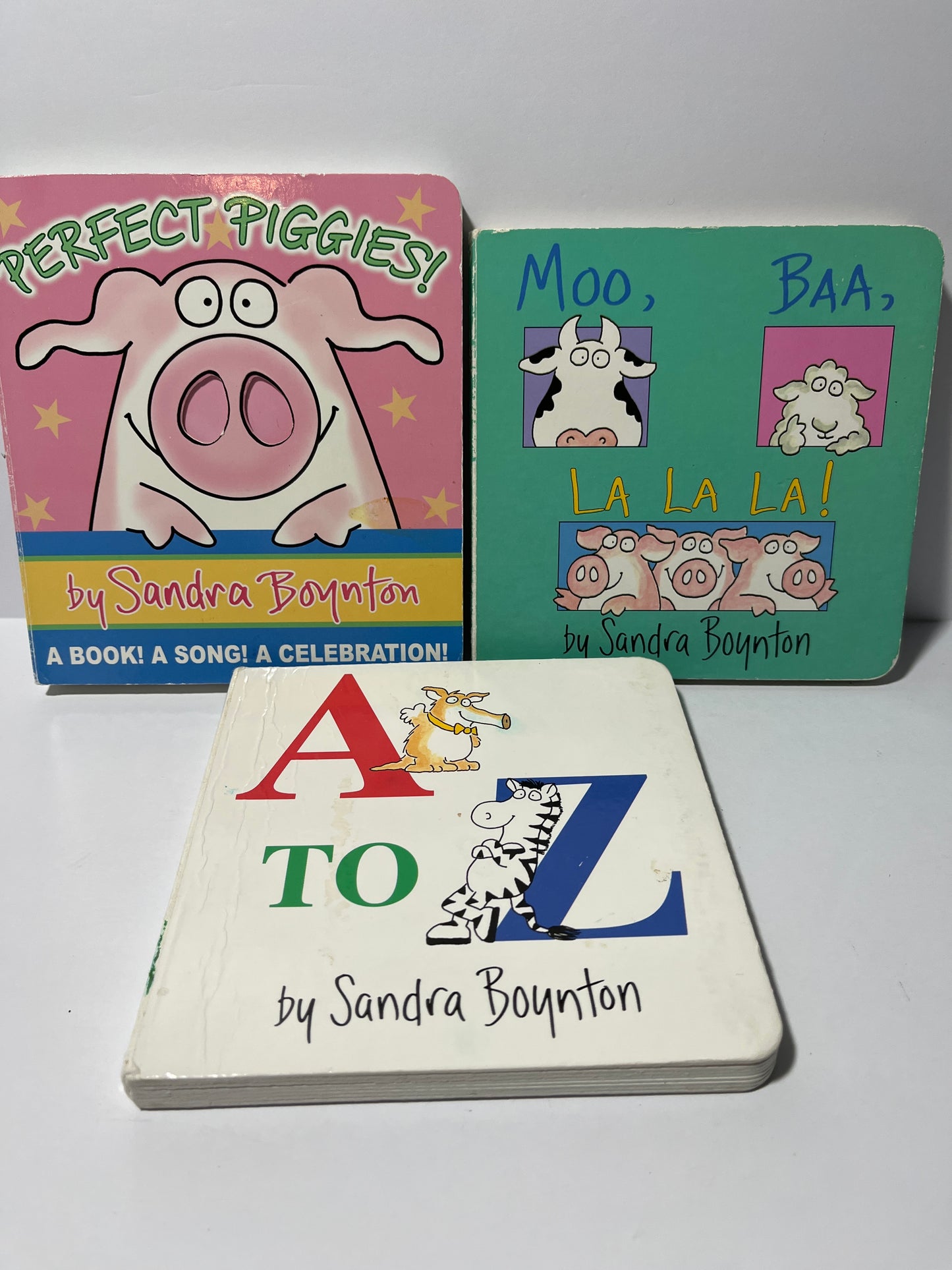 #150 lot 3 Sandra boynton board books pig moo az