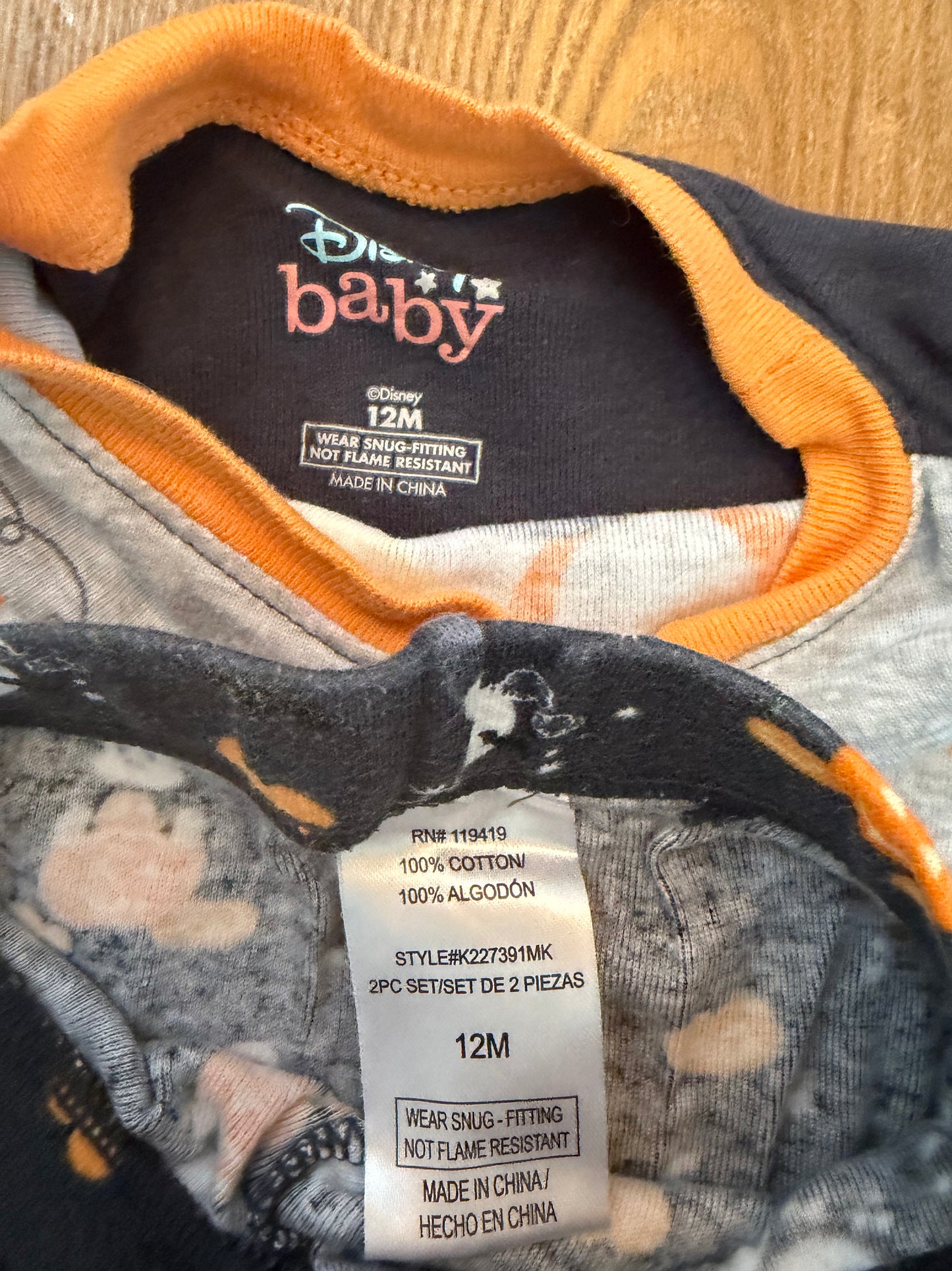 #6 - Disney Baby PJ Set - Mickey Halloween - 6 - 12 months