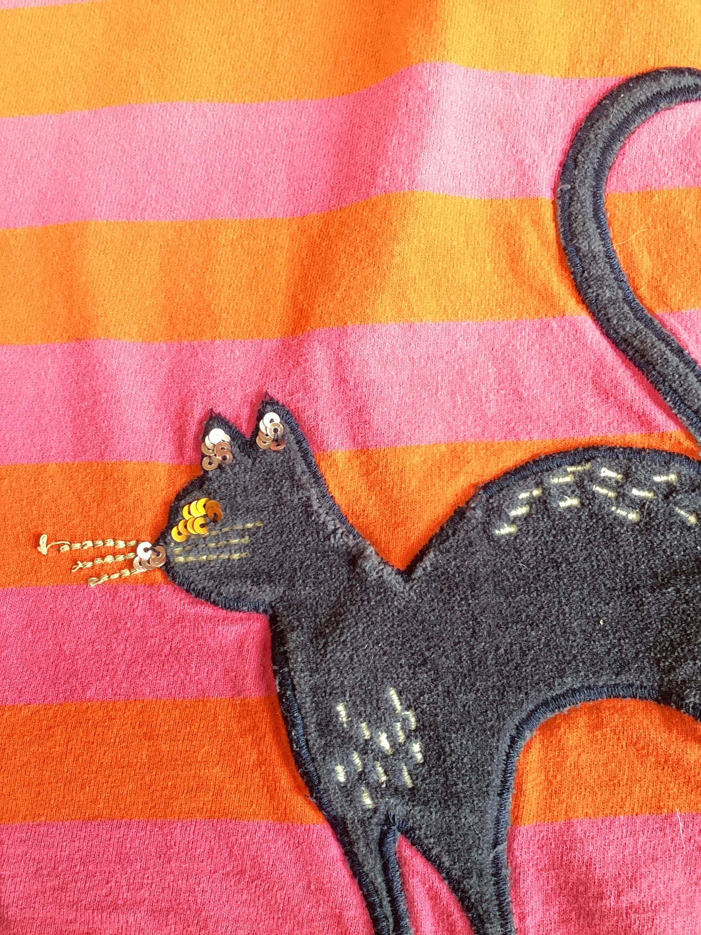 #129 3-4Y Mini Boden striped cat dress