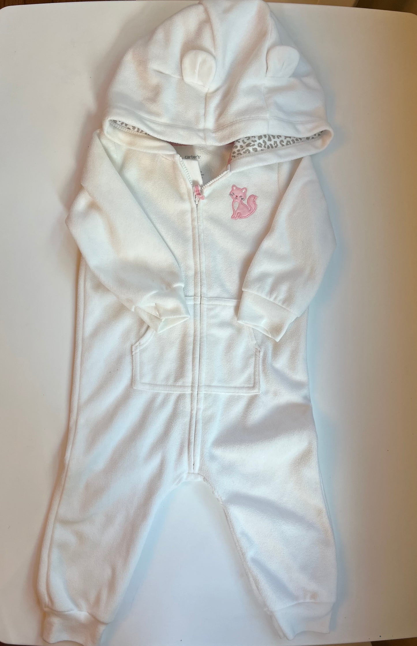 Seller #20 carters fleece hooded jumpsuit size 12 mo