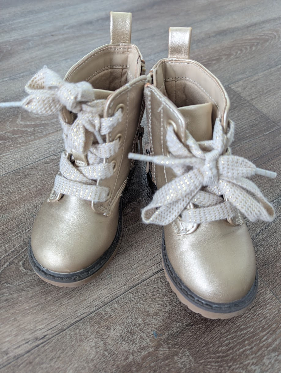 #144 - Girls Gold Boots Size 6T
