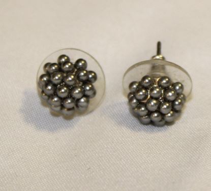 #168 Gray textured earrings