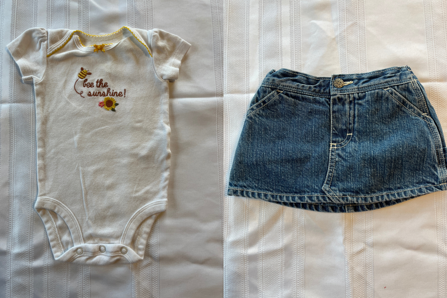 #29 3-6 mo Girls Osh Kosh skirt with Sunshine Onesie!