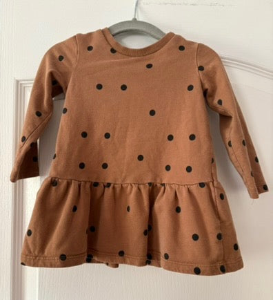 Seller 183 - Girls H&M 12 Month Brown Dress - VGUC