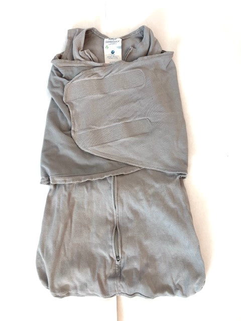 #70 Halo 3-6 mo gray organic sleepsack swaddle