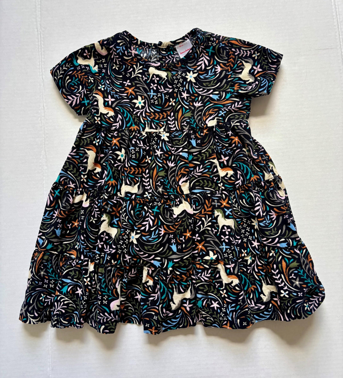 #154 Hanna Andersson Unicorn Corduroy Dress Girls 3T EUC