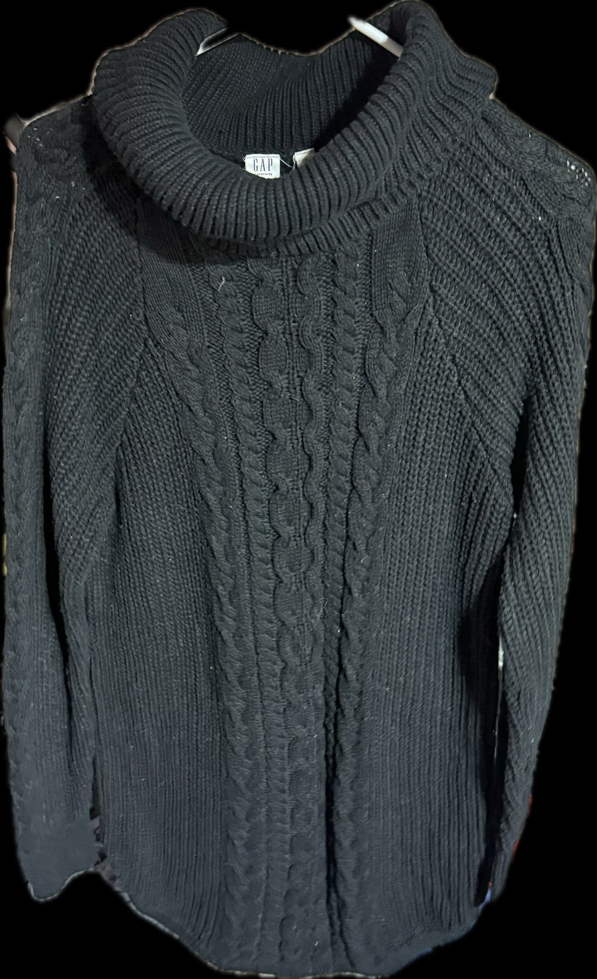 #20 Gap maternity black turtleneck sweater size L GUC
