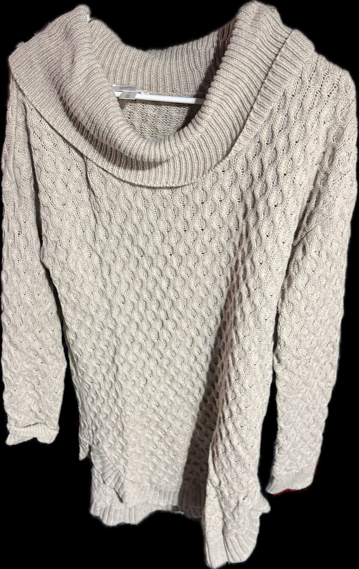 #20 Motherhood Maternity tan turtleneck sweater size L GUC