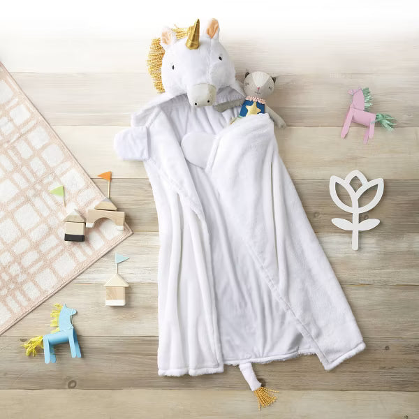 #116 NEW Unicorn Kids' Hooded Blanket - Pillowfort 1 of 2