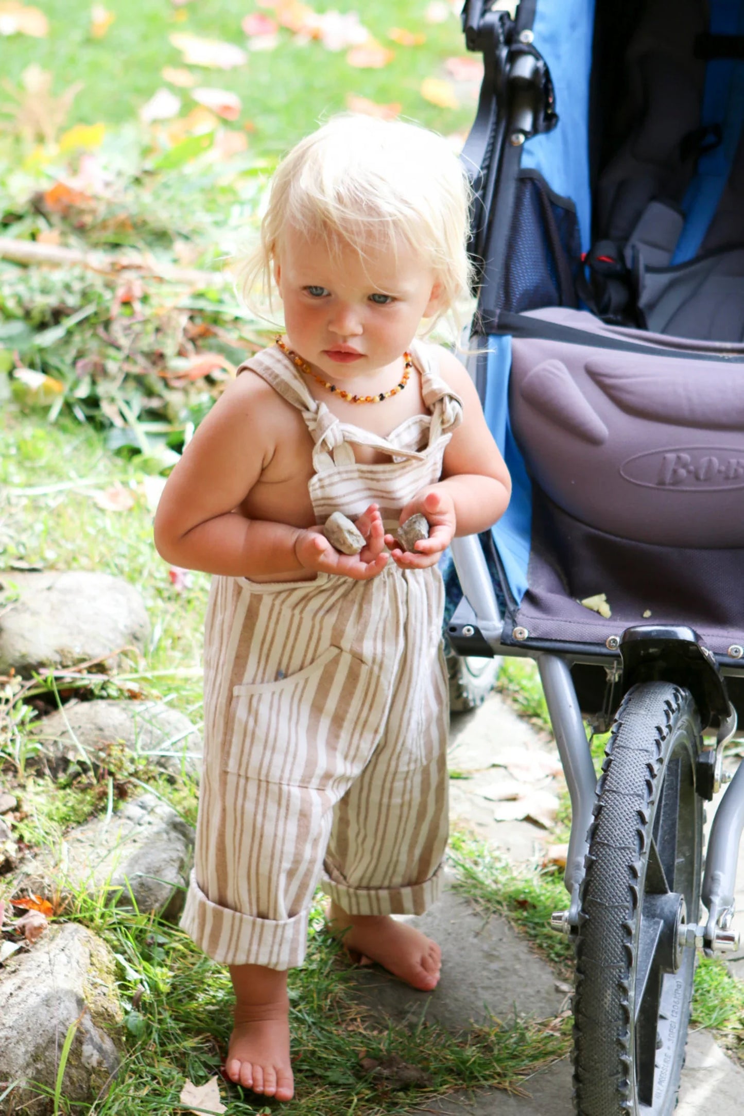 Seller #60 Baobab Organic Cotton Striped Overalls Boy Girl Gender Neutral Size 6-9 months