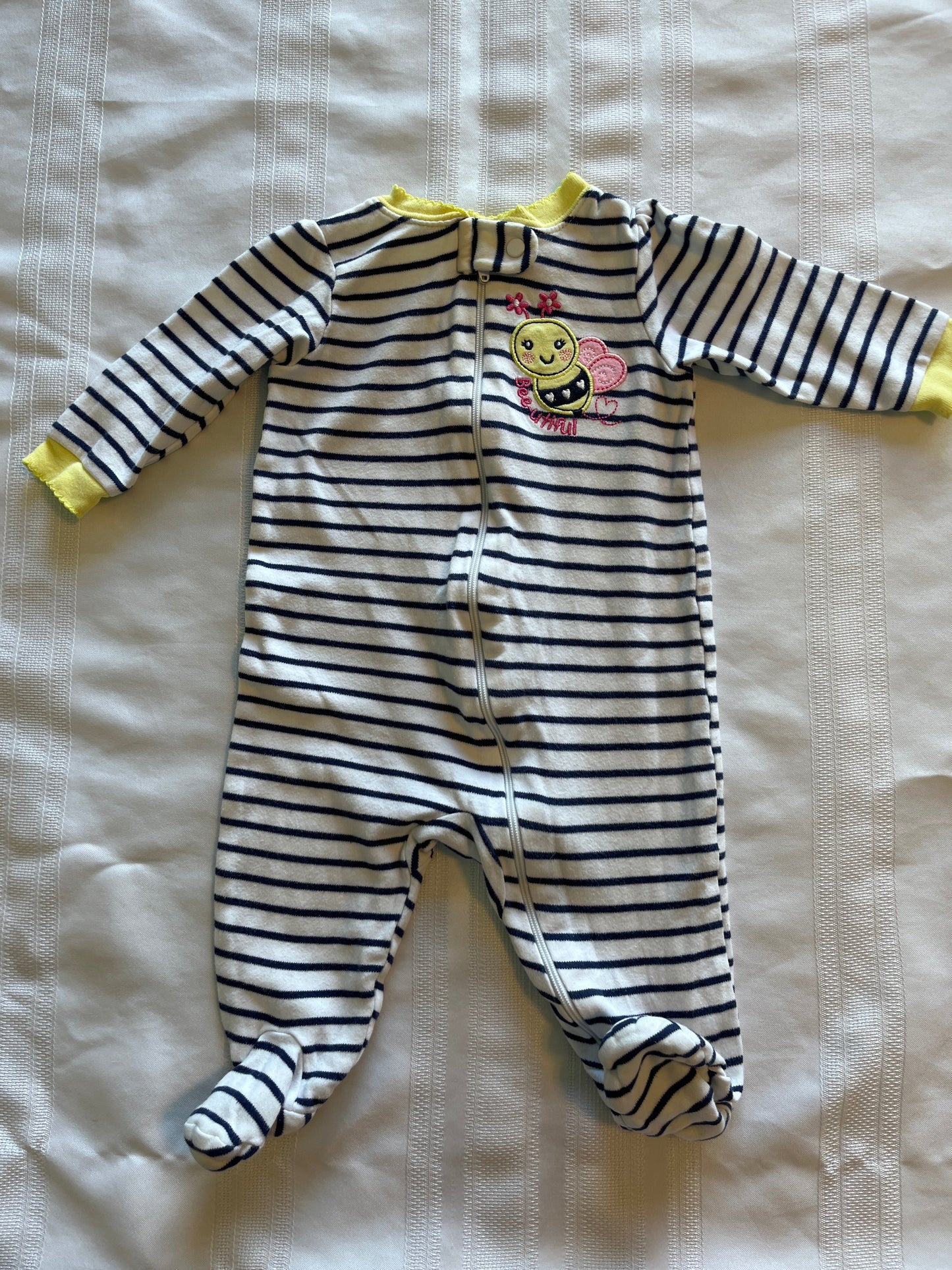 #29 3-6 mo girls footed one piece EUC