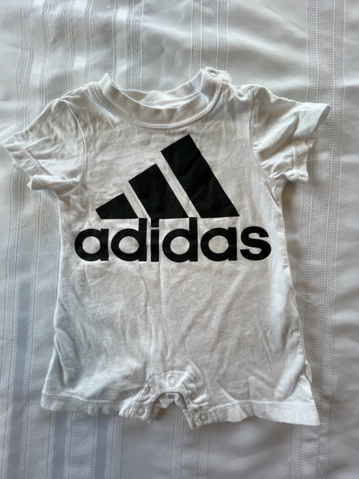 #43 Boys 6 mo Adidas romper EUC