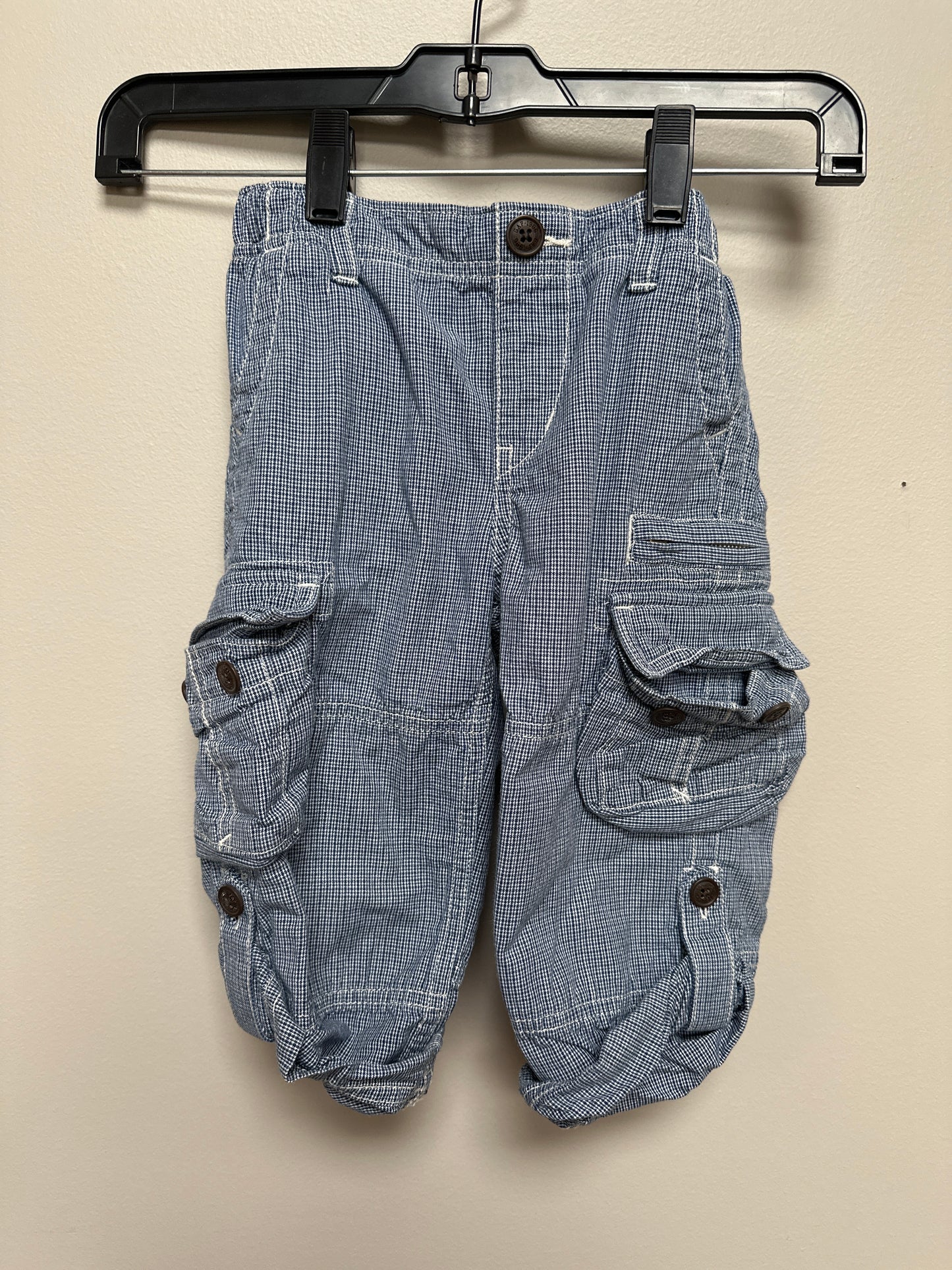#130 Boys Baby Gap Plaid Cargo Pants 2T