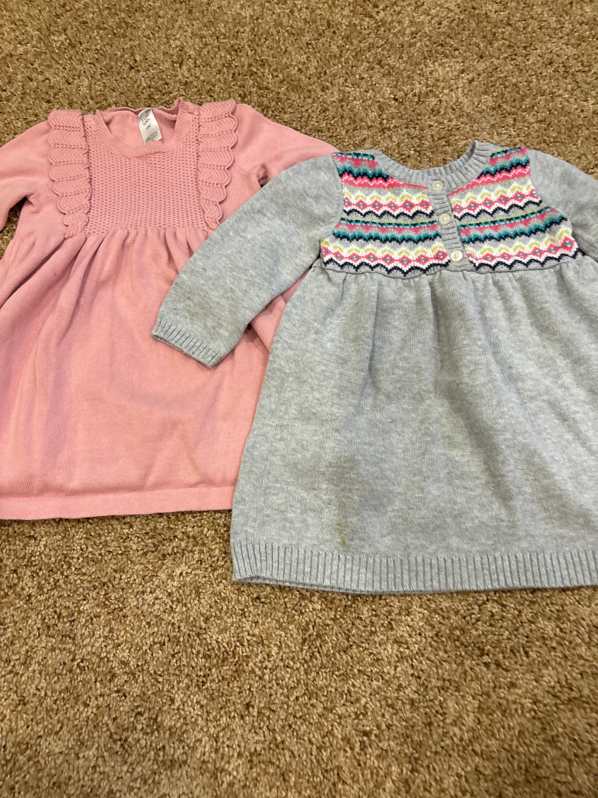 #47 girls 12m sweater dresses, Carter’s