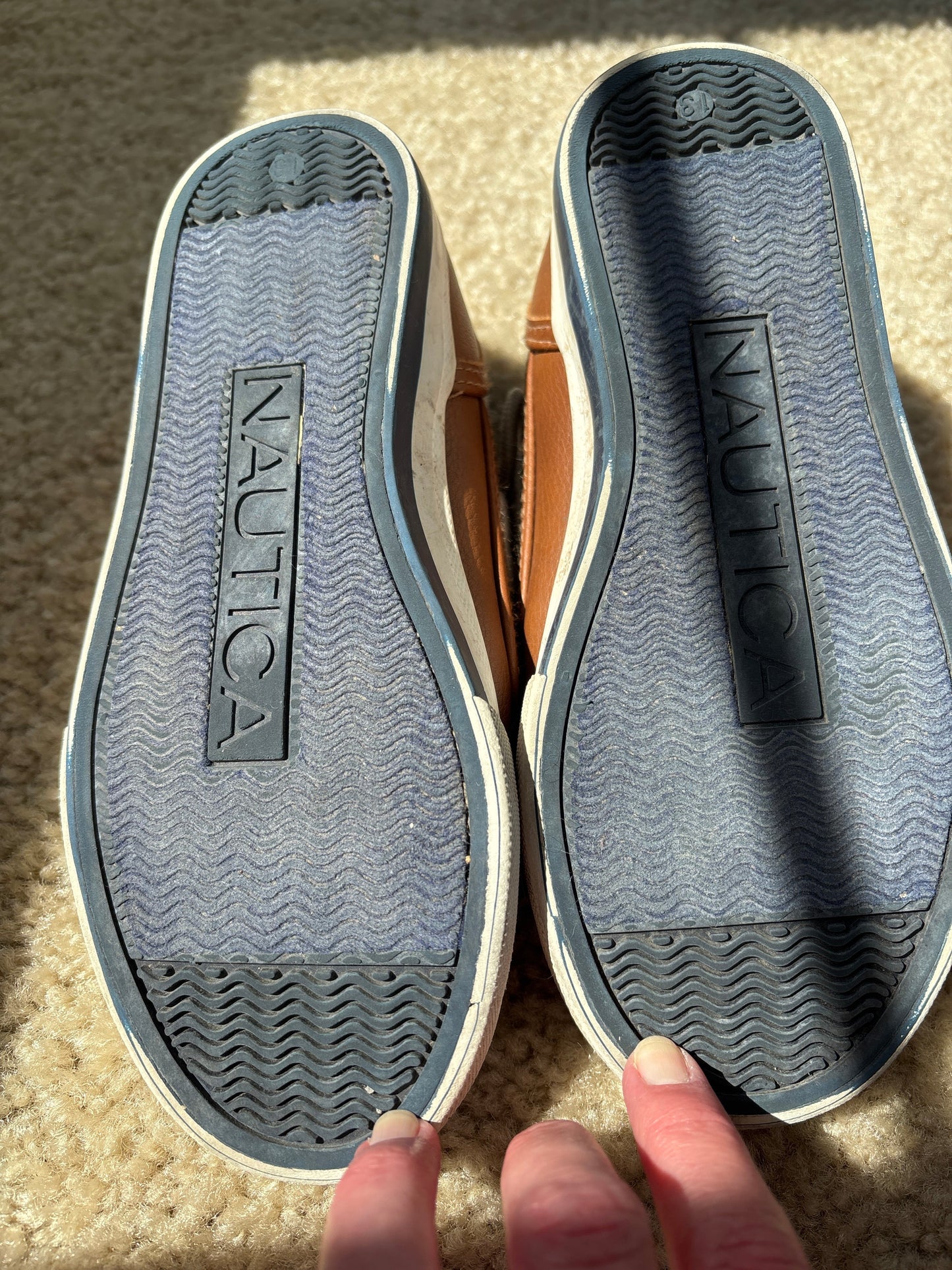 Seller #62 Boys Nautica brown boat shoes sz 13 VGUC