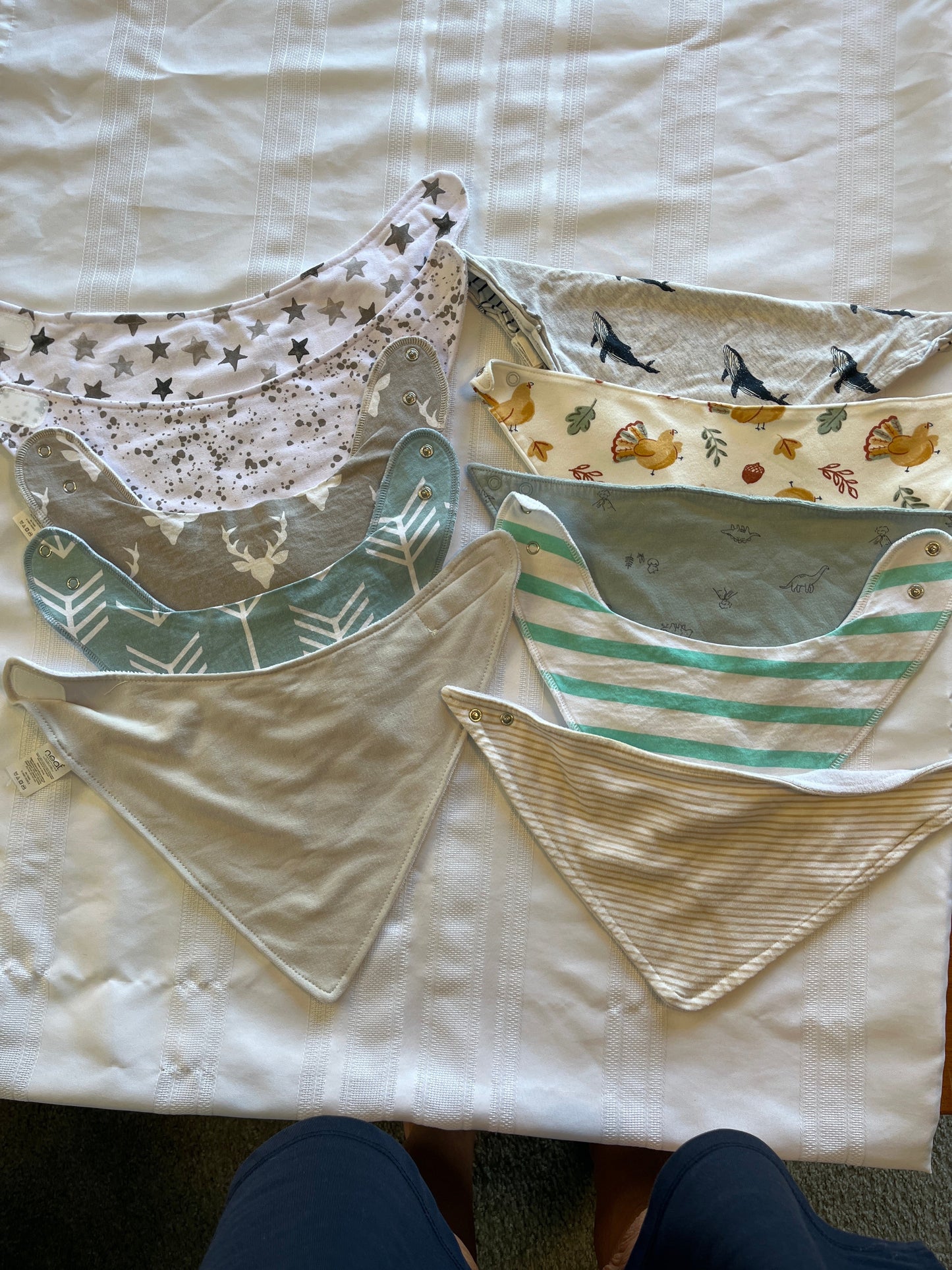 #29 6-12 mo bibs (including a turkey bib!) EUC