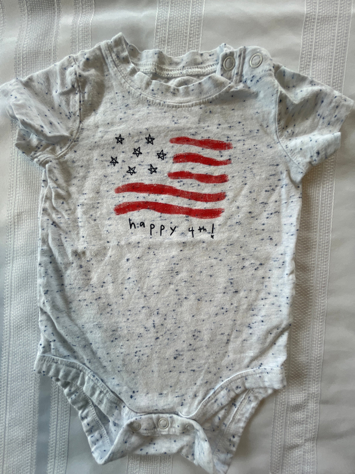 #43 Boys 3 mo Jumping Beans 4th of July Onsie EUC