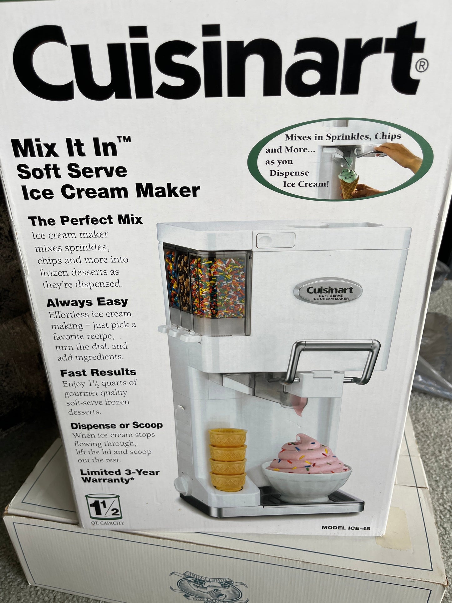 #57 Cuisinart mix it in Ice cream maker REDUCED