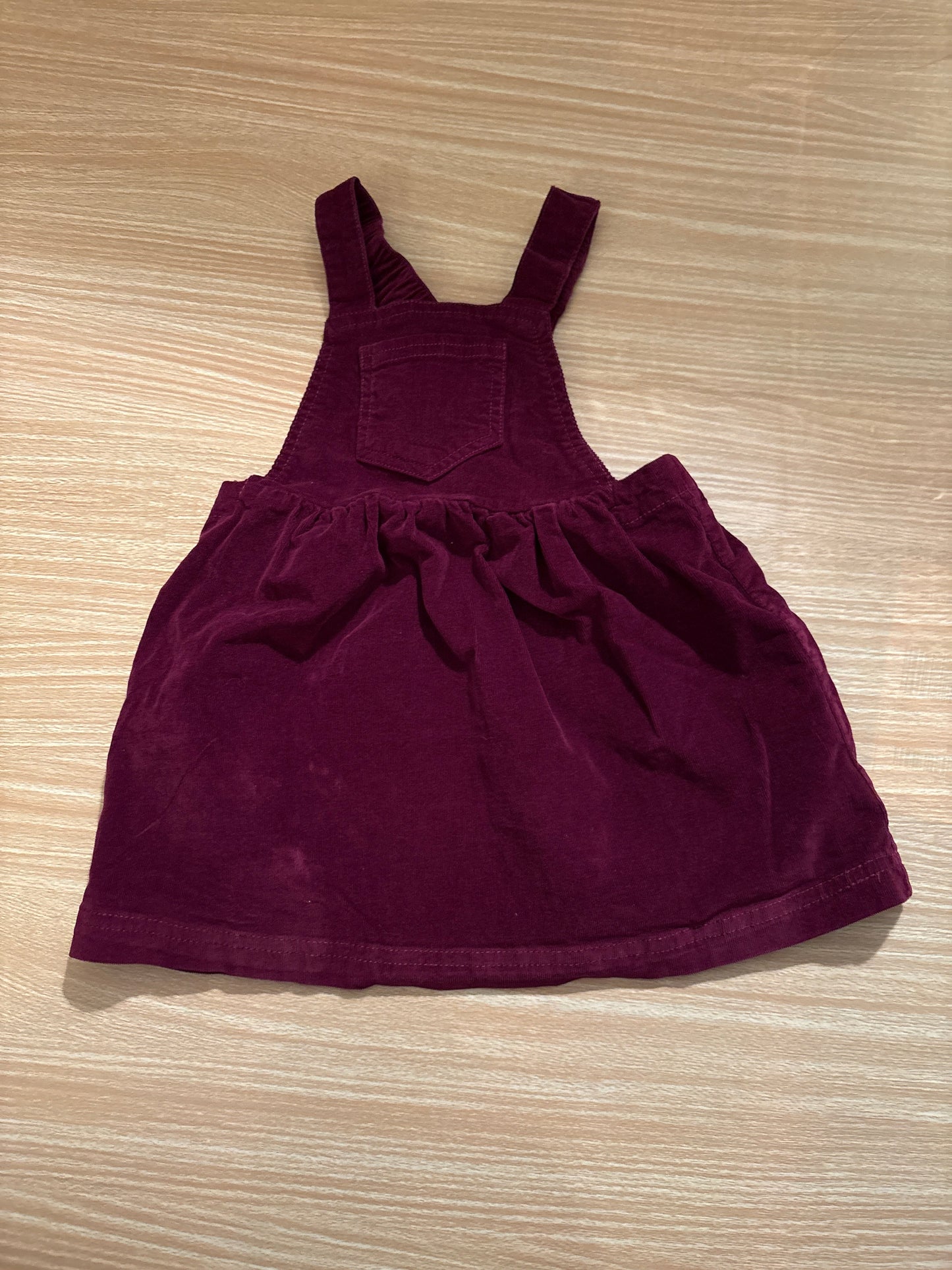 #102 Joe Fresh Purple Corduroy Jumper Dress with Peter Pan Collar Top Girls Size 12-18 Months