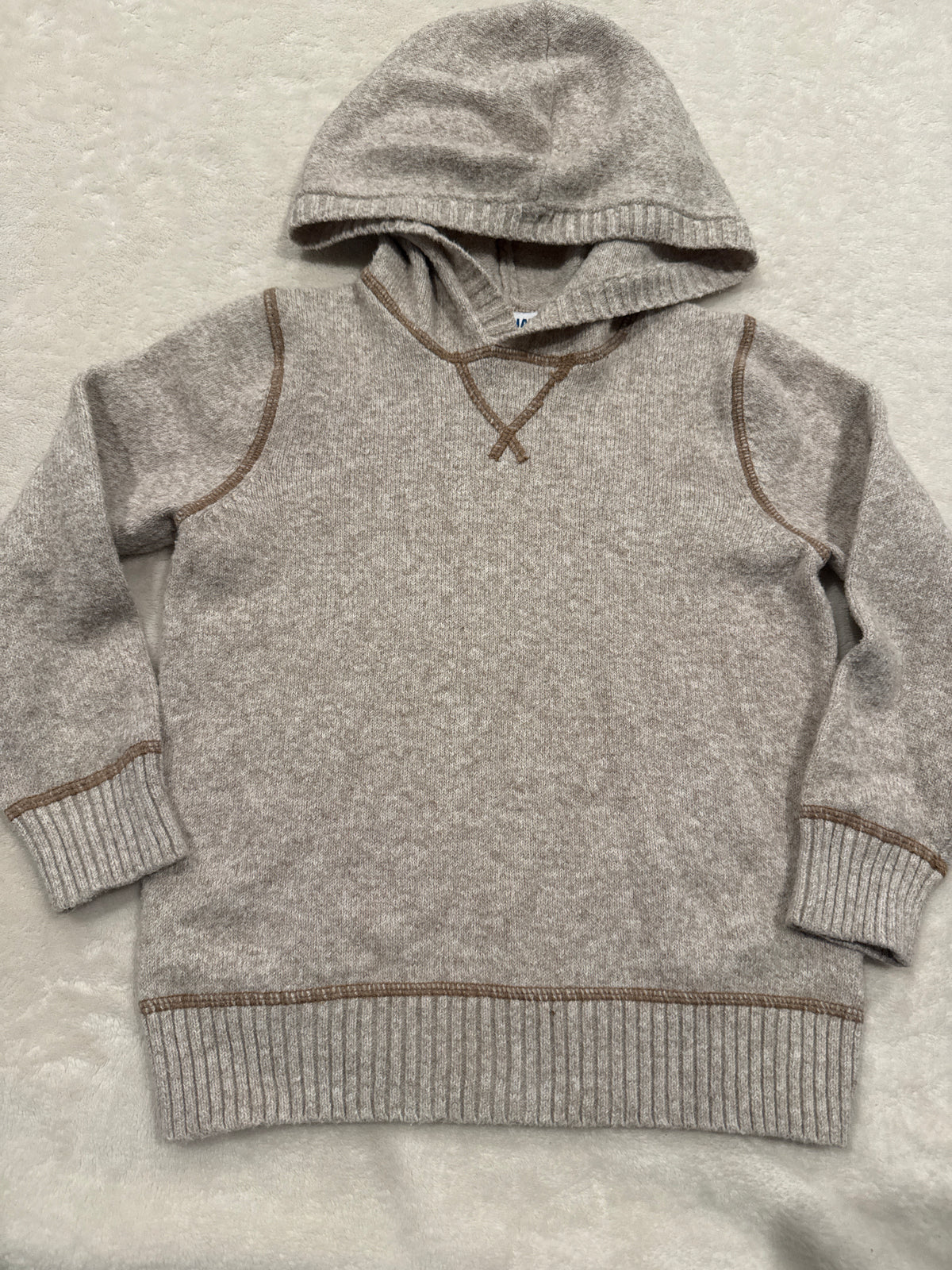 #81 Boys 4 Oldnavy cream/tan sweater with hood