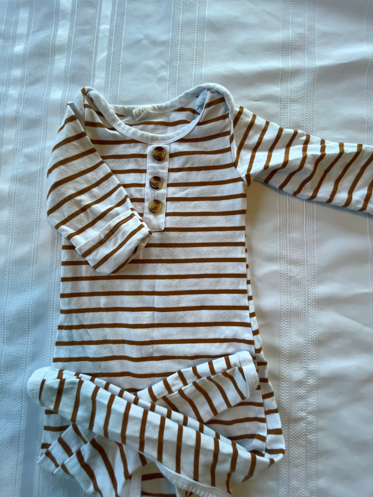 #43 Boy newborn bottom tie gown EUC