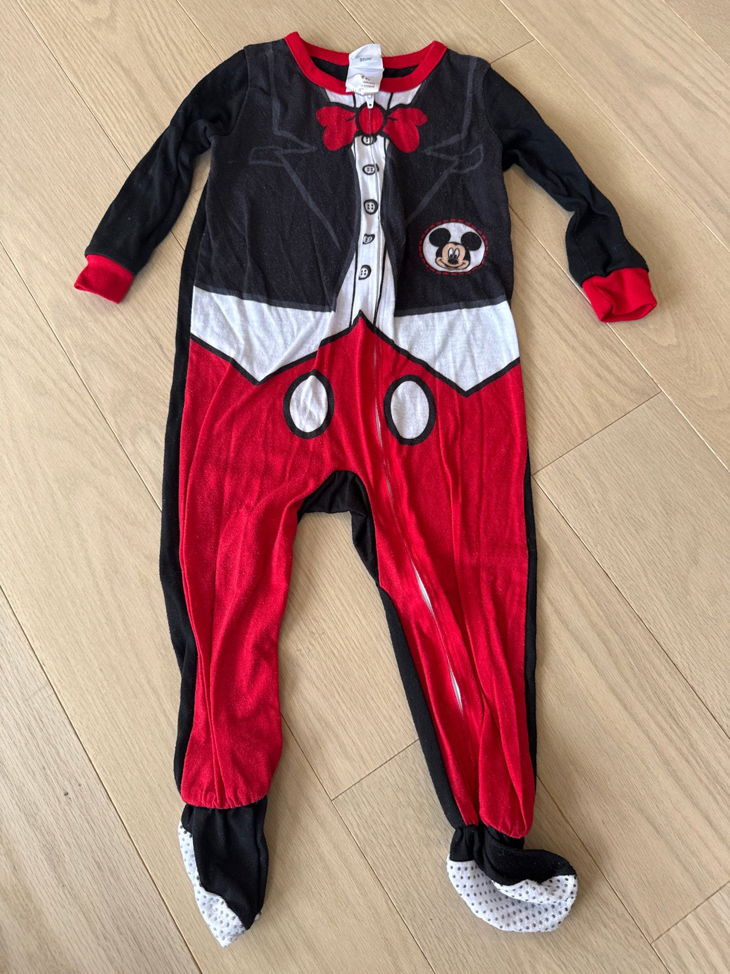 Seller #216 Boys or girls Disney Mickey Mouse footed pajamas, sz 2T GUC