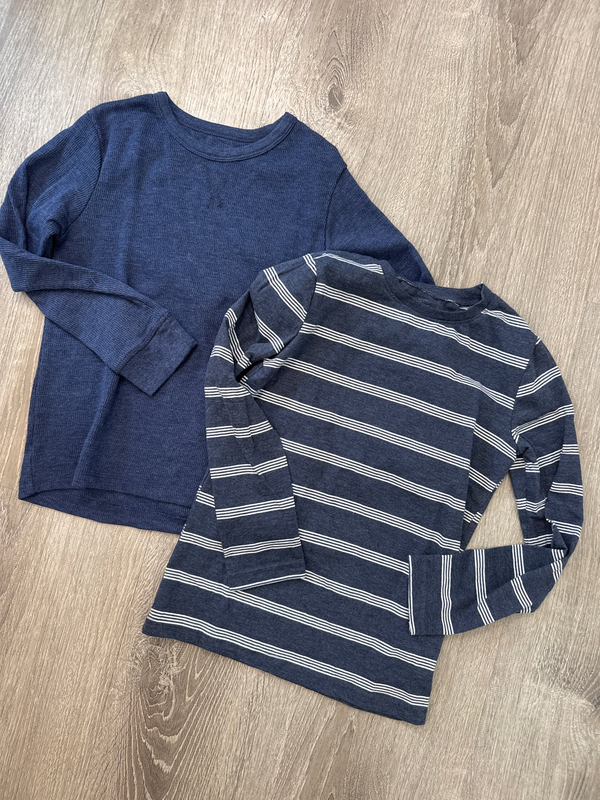#149 Boys size 8 long sleeve blue shirts