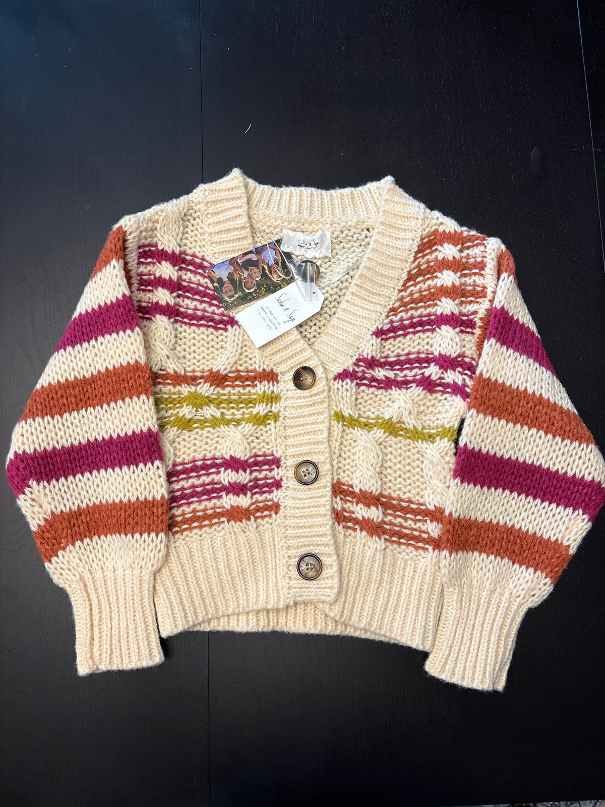 #166 NWT Sadie & Sage girls small knit cardigan