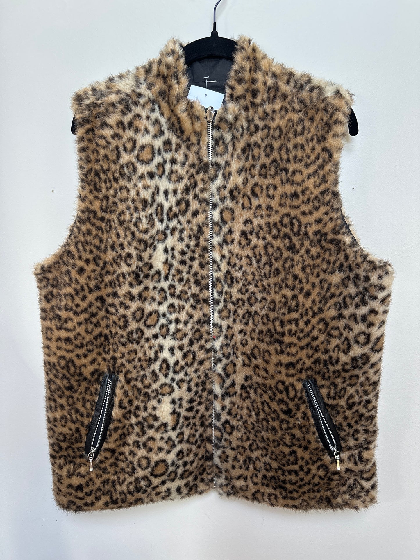 #133 Leopard Fur Womens Vest Sz Medium