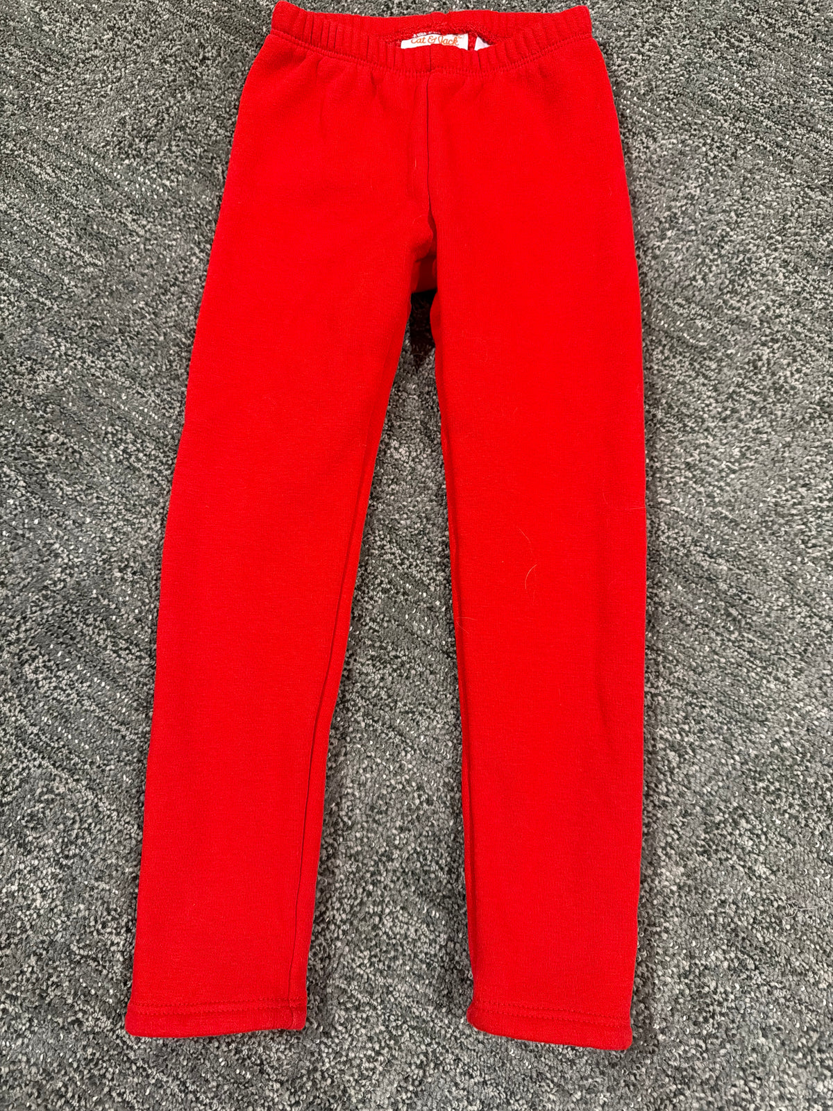 #133 girls red cat & jack fleece leggings 4T