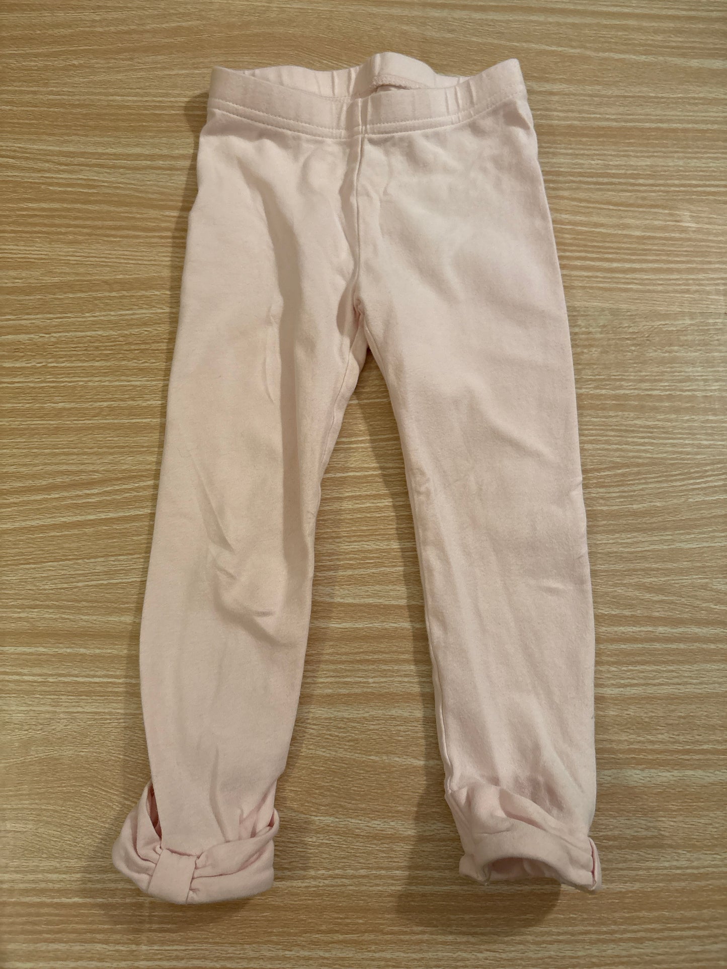 #102 Cat & Jack Light Pink Multicolor thermal peplum top & Janie & Jack Light Pink Leggings 2T