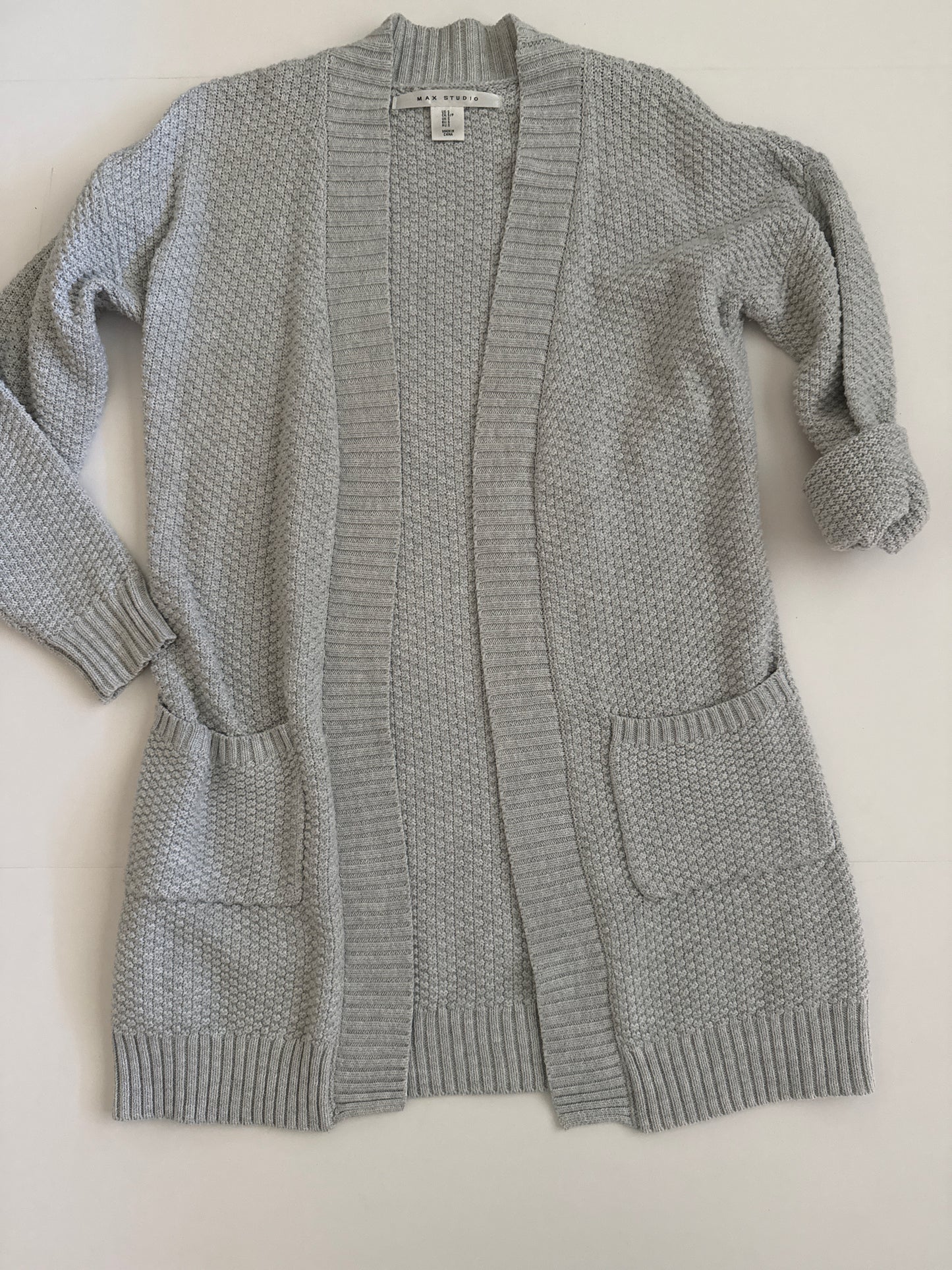 #96 Womens Gray Open Cardigan Size S