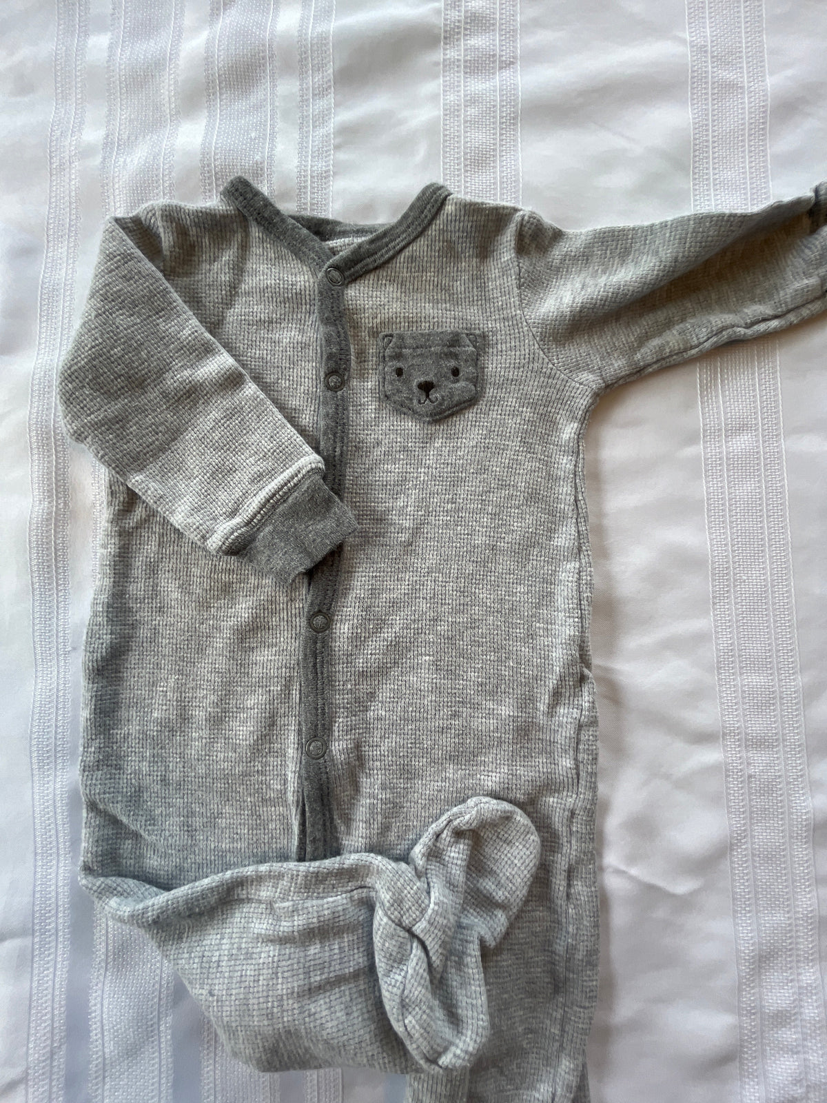 #43 Boys 6 mo footed romper EUC