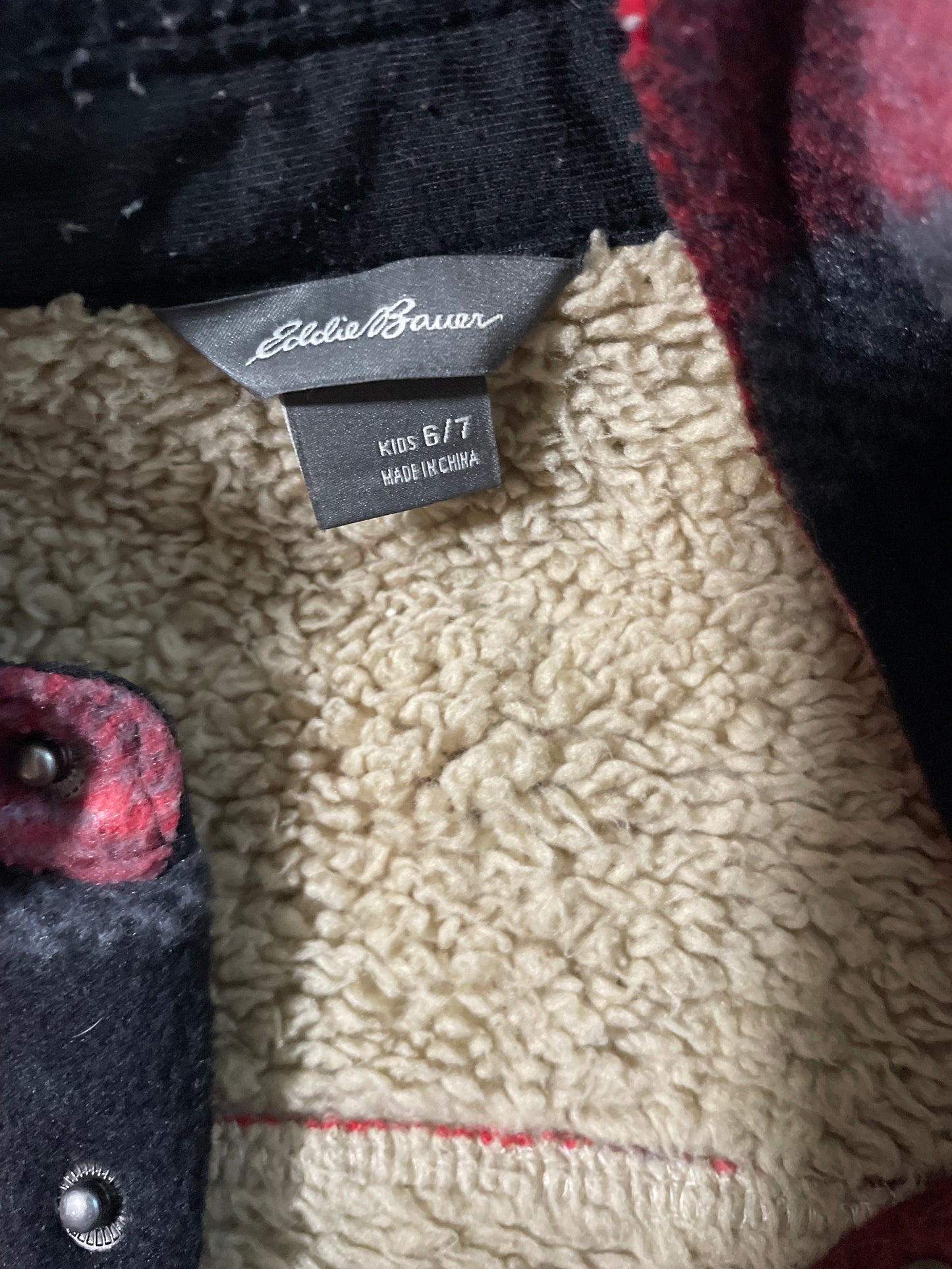 Seller #121 Boys Size 6/7 Eddie Bauer plaid jacket