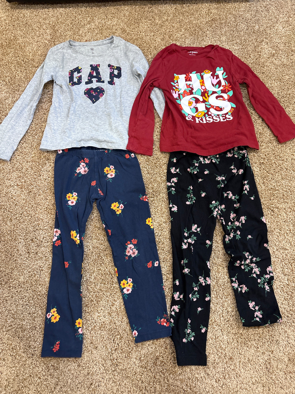#47 girls 5T assorted tops and leggings, gap and old navy