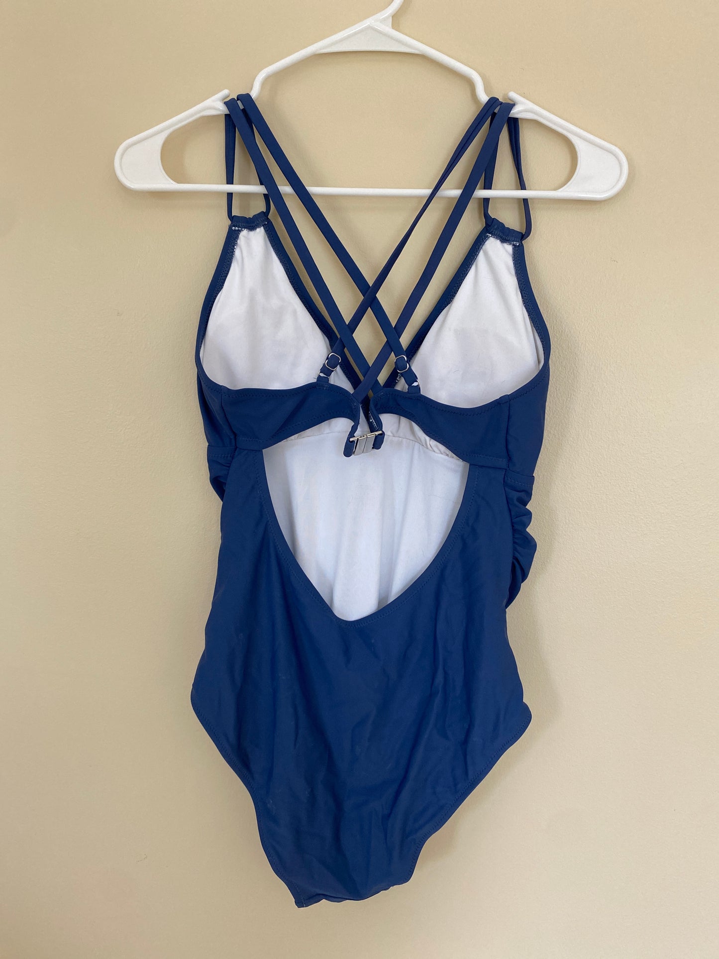 Seller #14-Charmo women’s maternity blue one piece swimsuit (M)