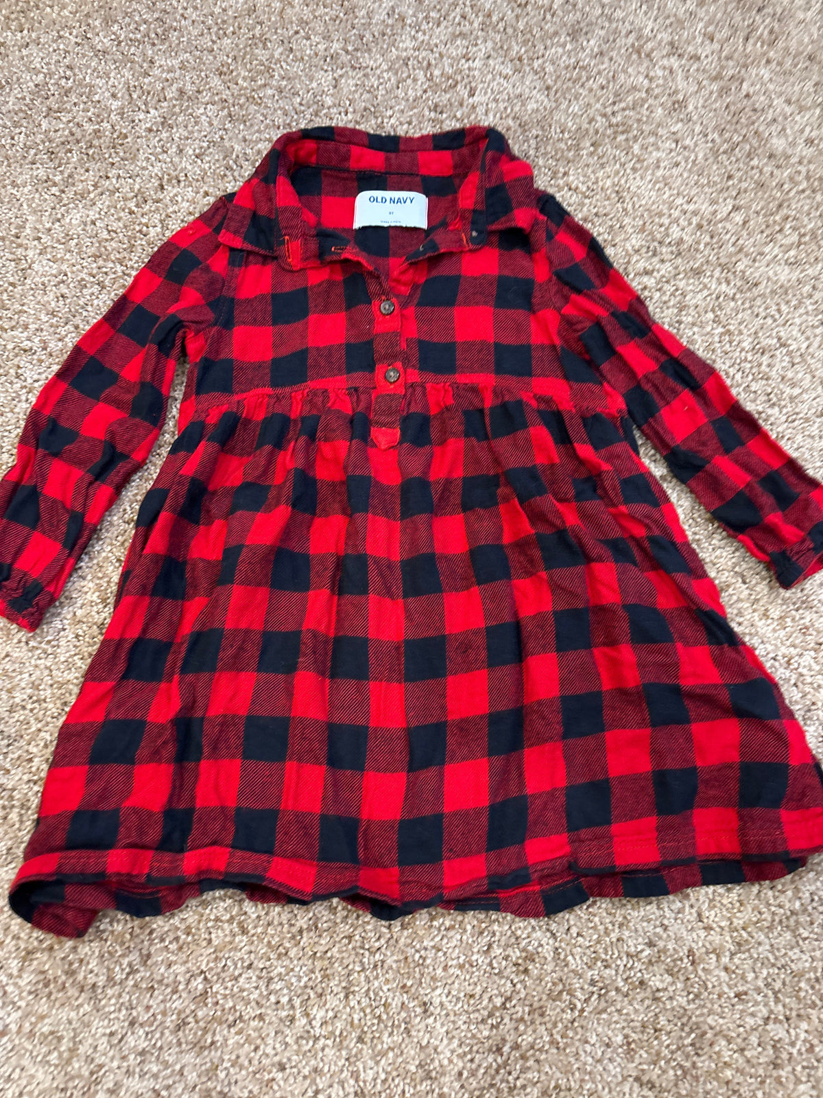 #47, girls 3T, Old Navy buffalo plaid dress