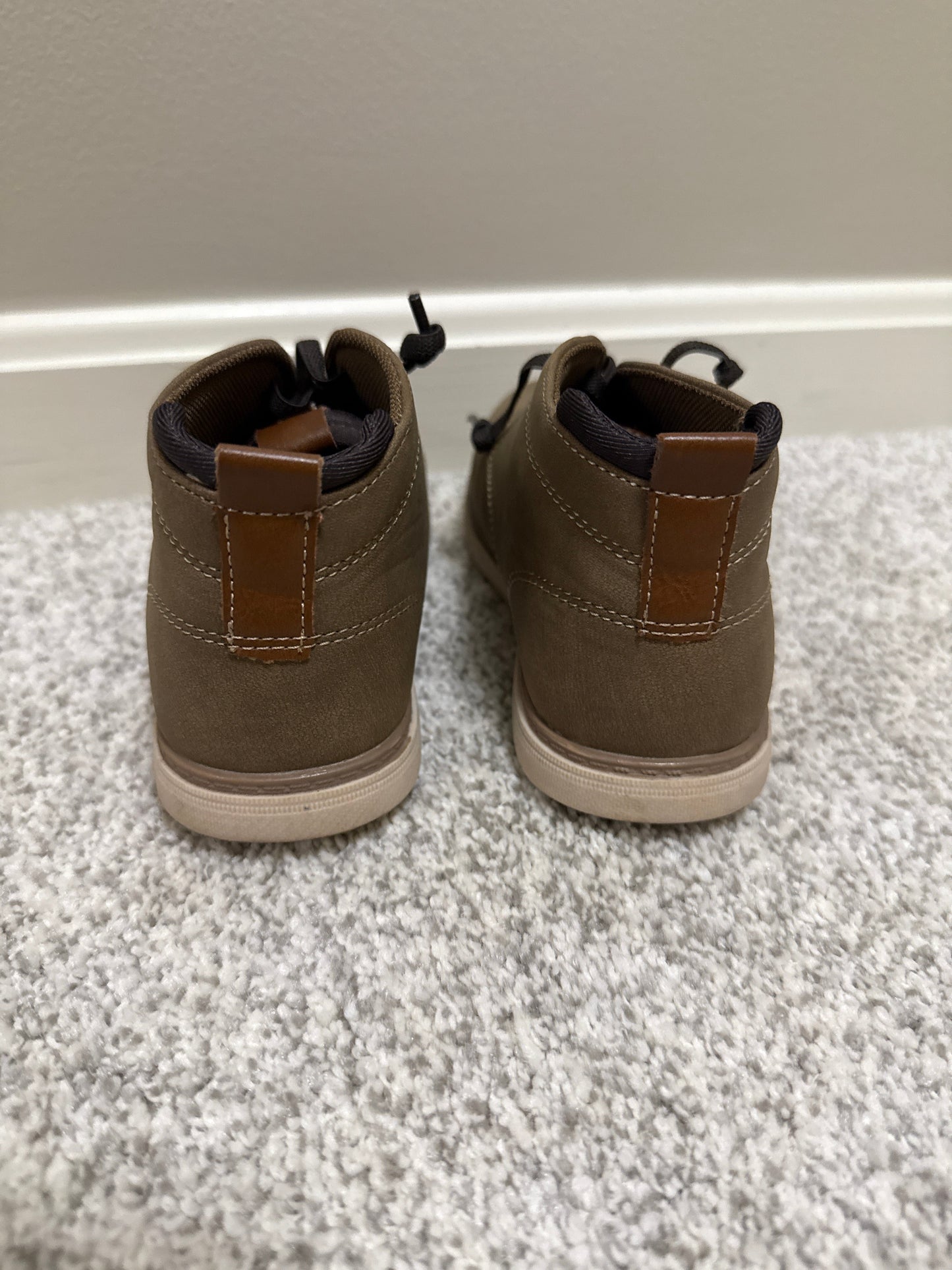Seller #216, Boys Crown Vintage brown suede-like boots, toddler size 12
