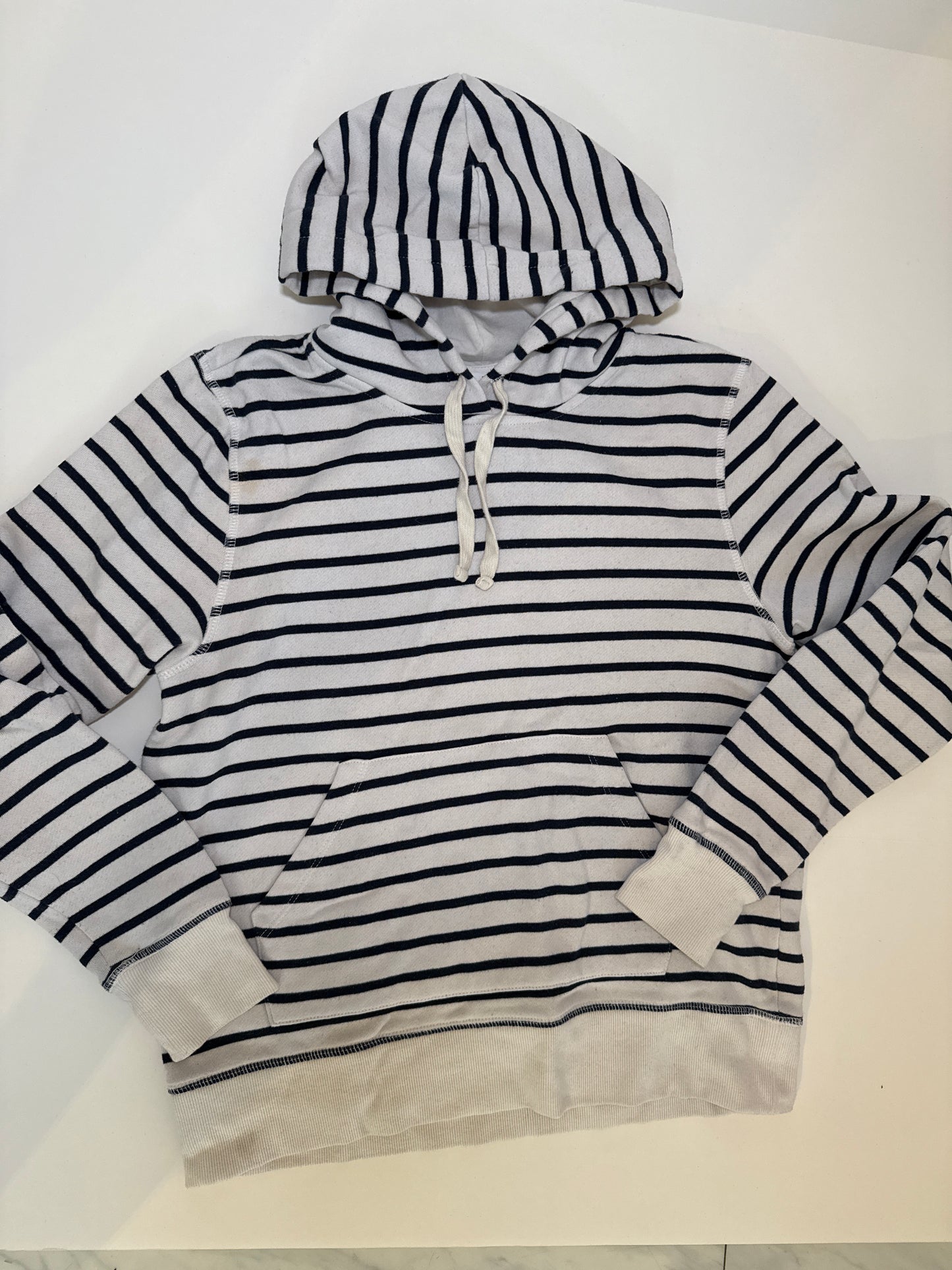 #96 Womens Navy Striped Hoodie Size S