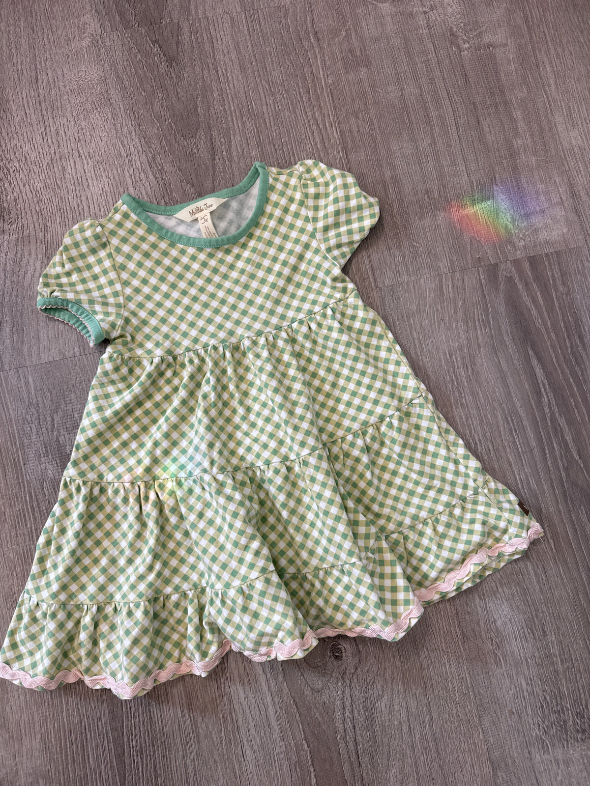 #149 Girls 2 Matilda Jane green plaid twirl dress