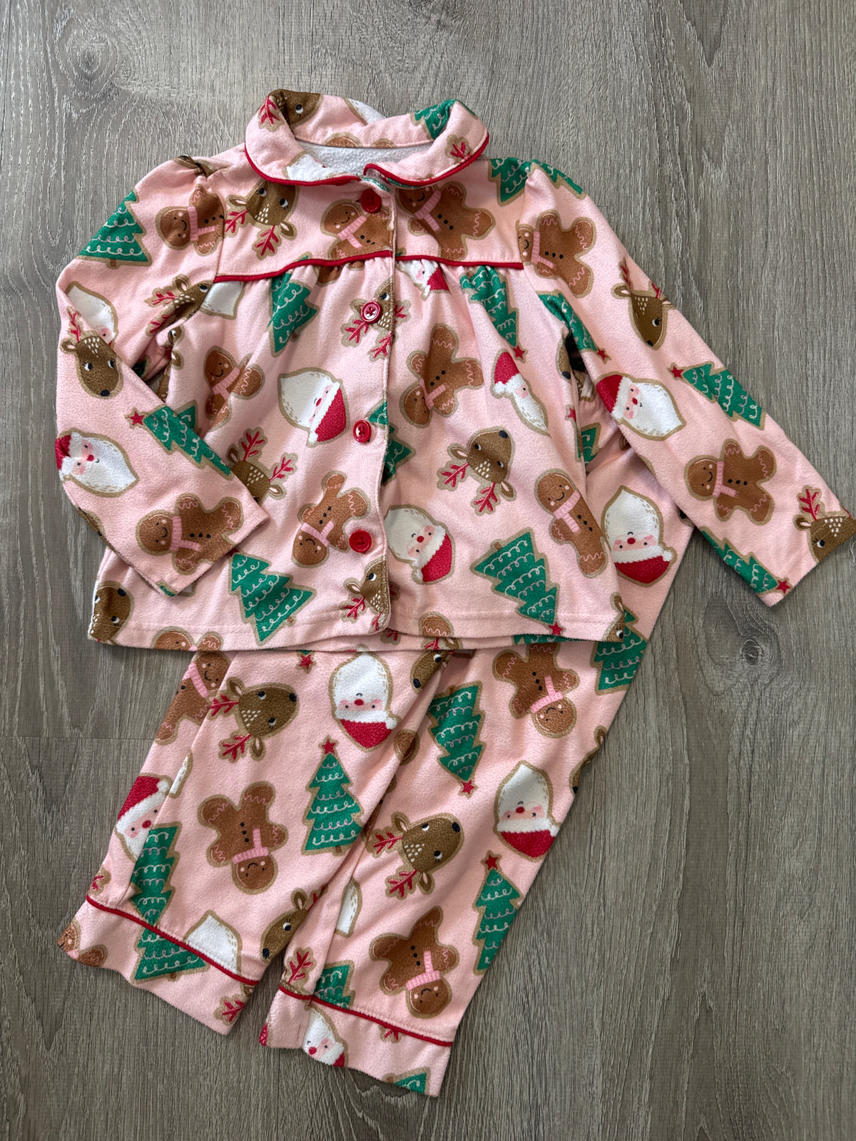 #149 Girls 3T carters gingerbread cookie pajamas