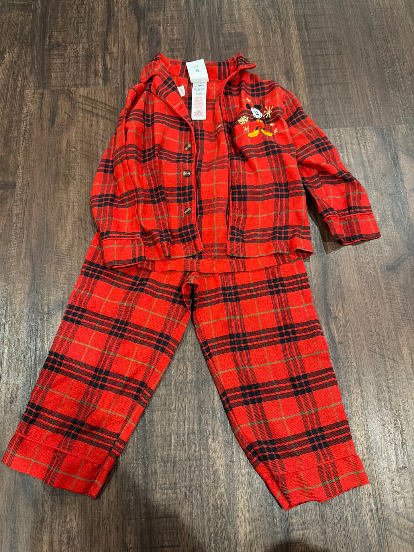 #107 boys size 3 toddler Disney Christmas pajamas