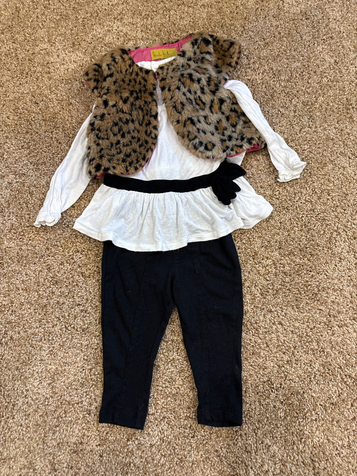 #47 girls 12mo, bundle Nicole Miller top, vest and pants