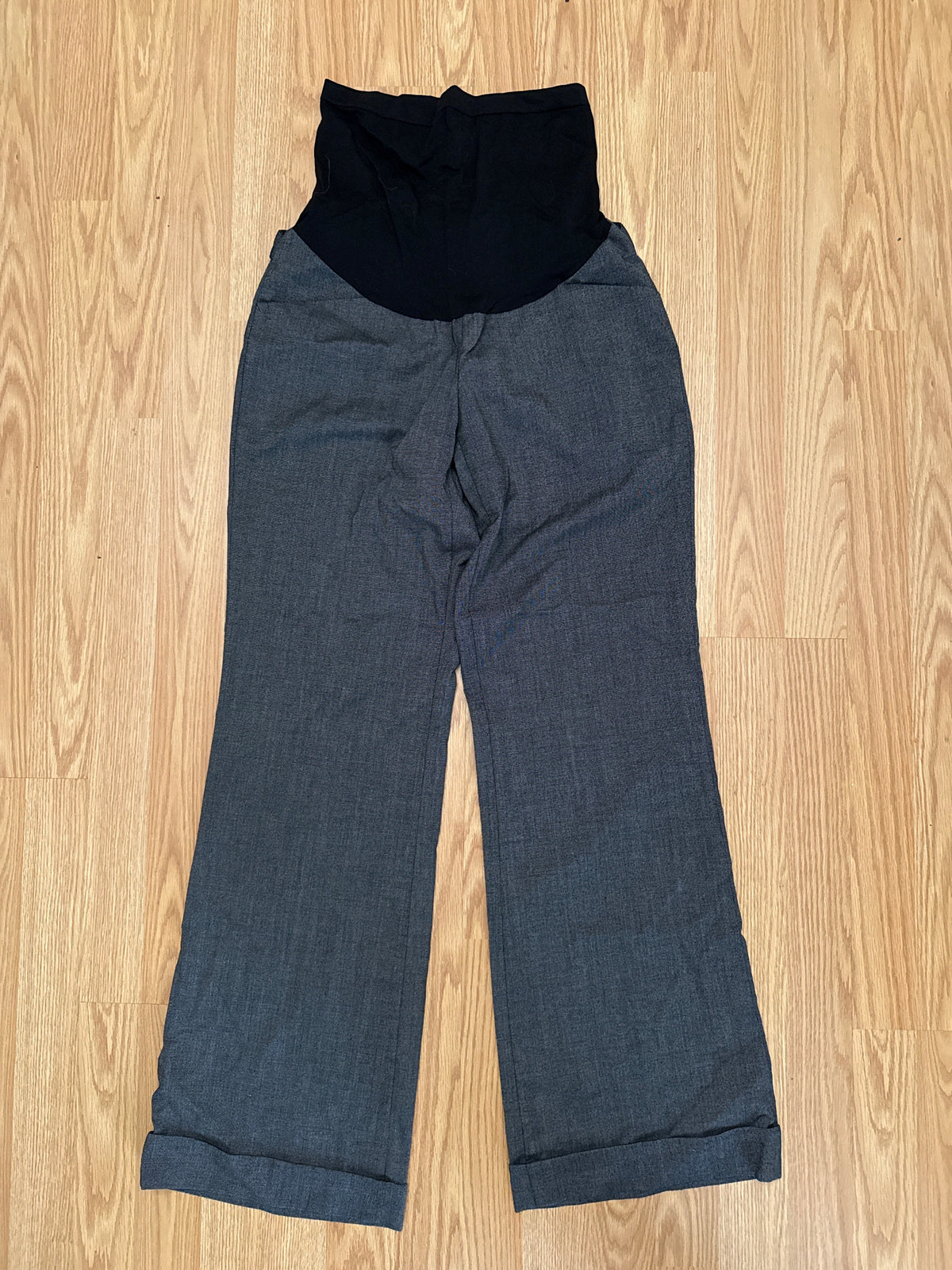#87 Motherhood size small grey wide leg maternity pants VGUC