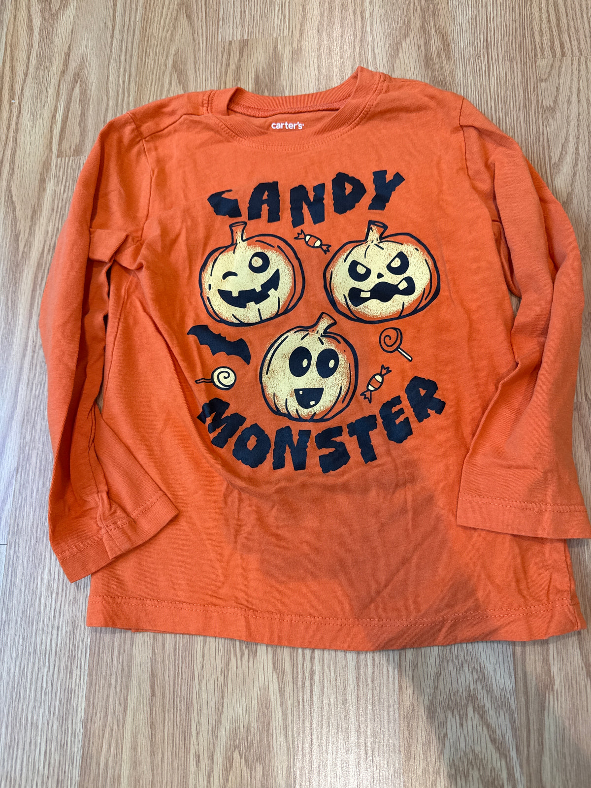 #87 Carters 3t candy monster Halloween shirt EUC