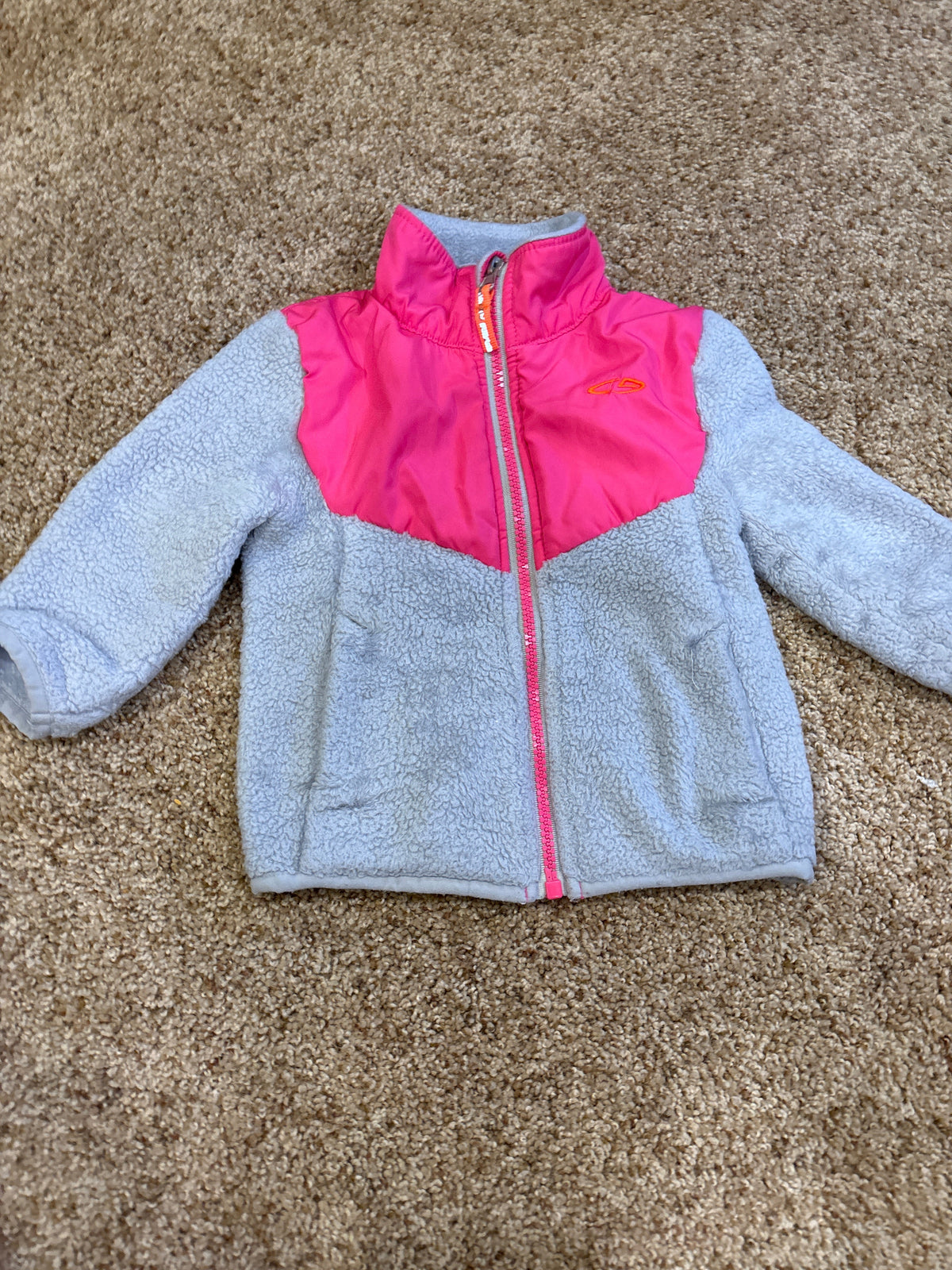 #47, girls 12mo, Champion pink/grey full-zip fleece jacket